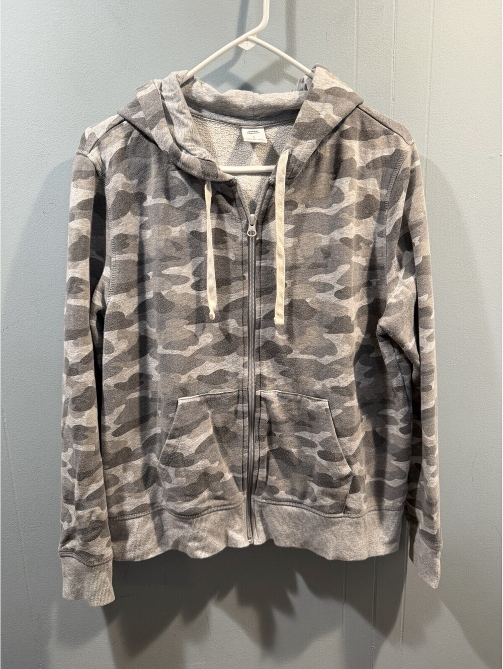 Womens Amazon Essentials Full Zip Camouflage Jacket Size Large Gray